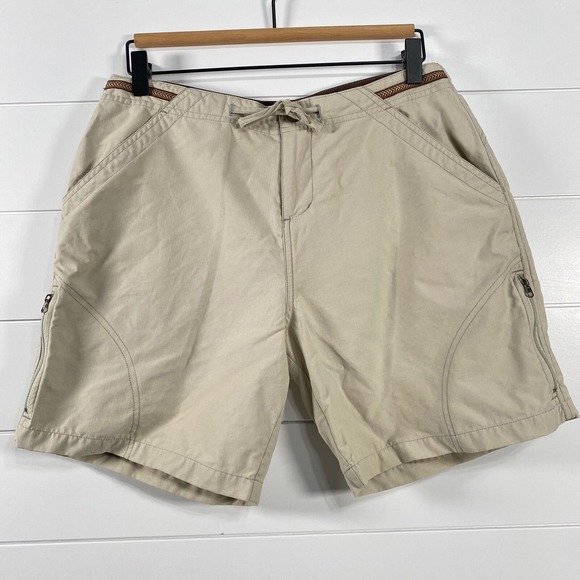 Kuhl Womens Kurve Splash Shorts sz M Tan 7" Inseam Cargo KuhlDry Hiking Outdoor - Picture 1 of 13